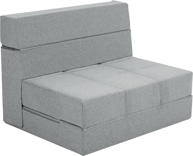 Folding Sofa Bed, 7 Inch Memory Foam Floor Couch, Convertible Sleeper Foldable Mattress Futon Sofa for Living Room/Home Office/Guest Beds/Apartment/Upstairs Loft (Light Grey, Twin)