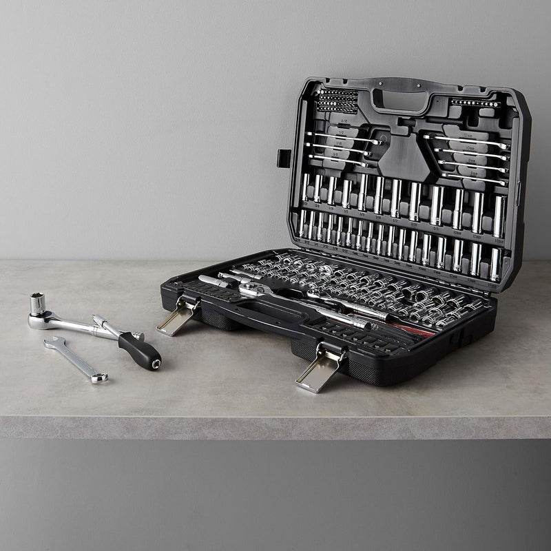 Amazon Basics Mechanic'S Tool Socket Set with Case, 201-Piece