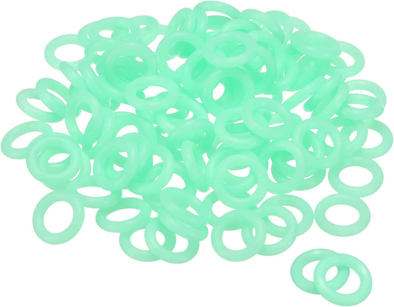 100 Pack Tent Stakes Rings - Tents Nail Ring Tent Accessories Fluorescent Glow in the Dark, Apply to Outdoor/Camping/Hiking (0.59"X 0.12", Green)