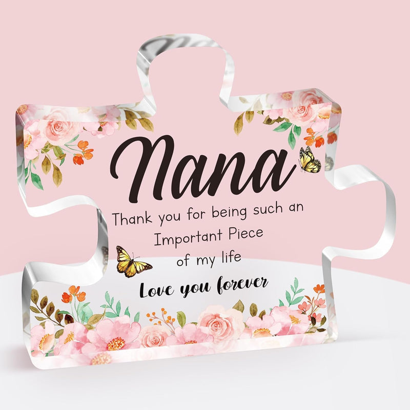 Gifts for Mom - Delicate Mom Birthday Gifts from Daughter Son - Engraved Acrylic Block Puzzle Piece 3.9 X 3.3 Inch - Mothers Day Birthday Christmas Gifts for Mom, Ideas