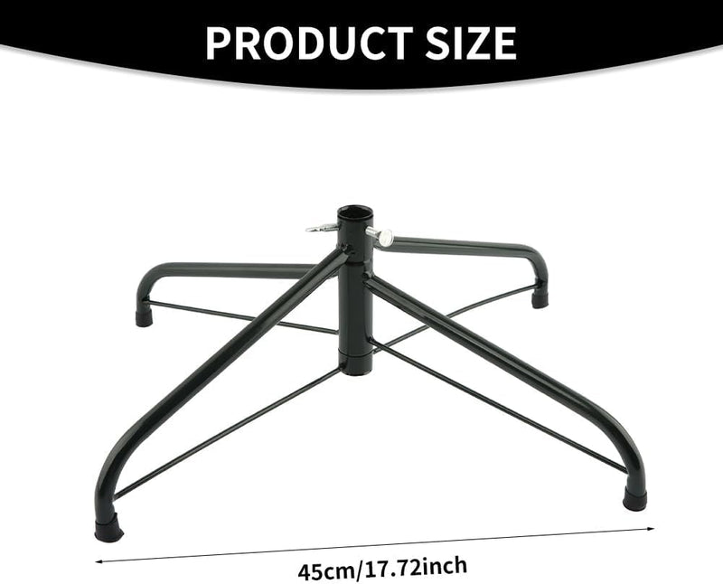 Christmas Tree Stand,Replacement Artificial Xmas Tree Stand Base, Tree Stand Iron Rack Shockproof Stable Foldable for Home, Office, Restaurant, Garden, 45Cm(Black)