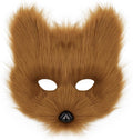 Animal Fox Wolf Mask Halloween Party Cosplay Costumes Props Plush Cat Half Face Masks Carnival Christmas Masquerade