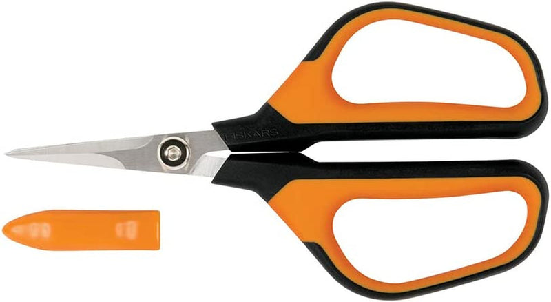 Fiskars Pruning Snips - 6" Garden Shears with Comfort Grip and Spring Action - Sharp and Precise Non-Stick Steel Blades - Quality Pruning Shears for Plants in Grow Tents and Hydroponics - 2 Pack