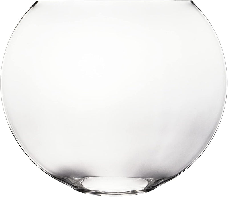 CYS EXCEL Glass Moon Vase Oval Bowl (H:7.5" L:9.25") | Multiple Size Choices round Flower Vase Centerpiece | Plant Terrarium Bowl Vase