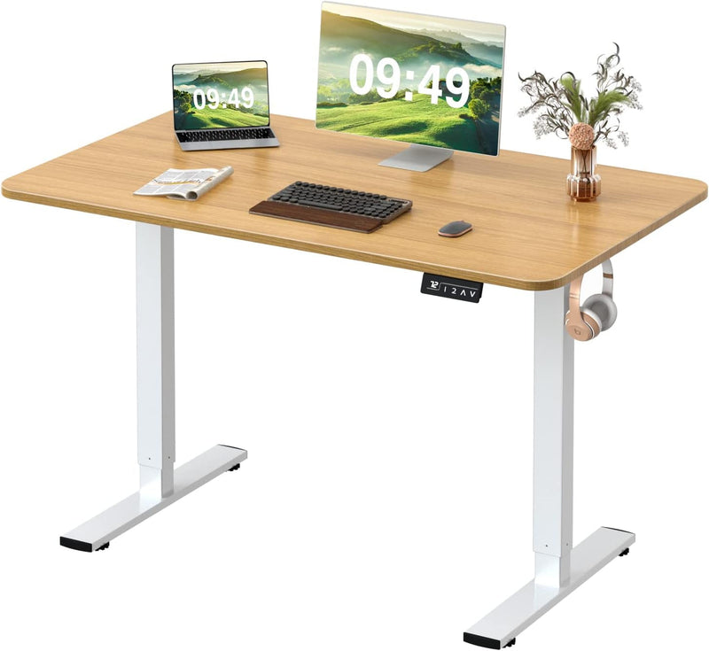 Furmax Office Standing Desk with Height Adjustable Metal Legs, Carbon