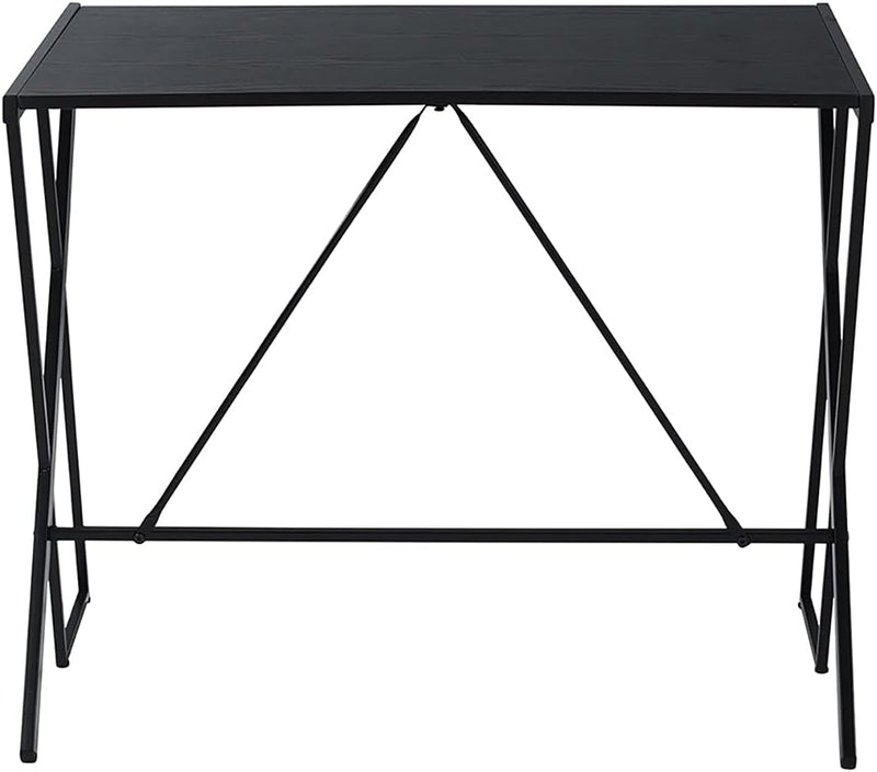 Furniturer Computer Desk 35.5''Laptop Writing Study Desk Simple Writing Table with Metal Frame Easy Assemble save Space Table for Home Office, Black