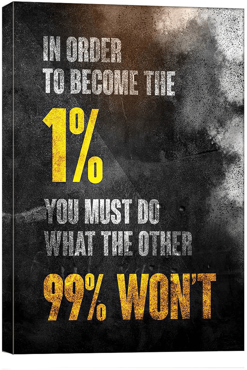 1% Entrepreneur Motivational Canvas Wall Art -Inspirational Office Wall Art Poster Quotes - Canvas Artwork Picture Print Framed for Home Office Bathroom Bedroom Wall Decor -24"X36"