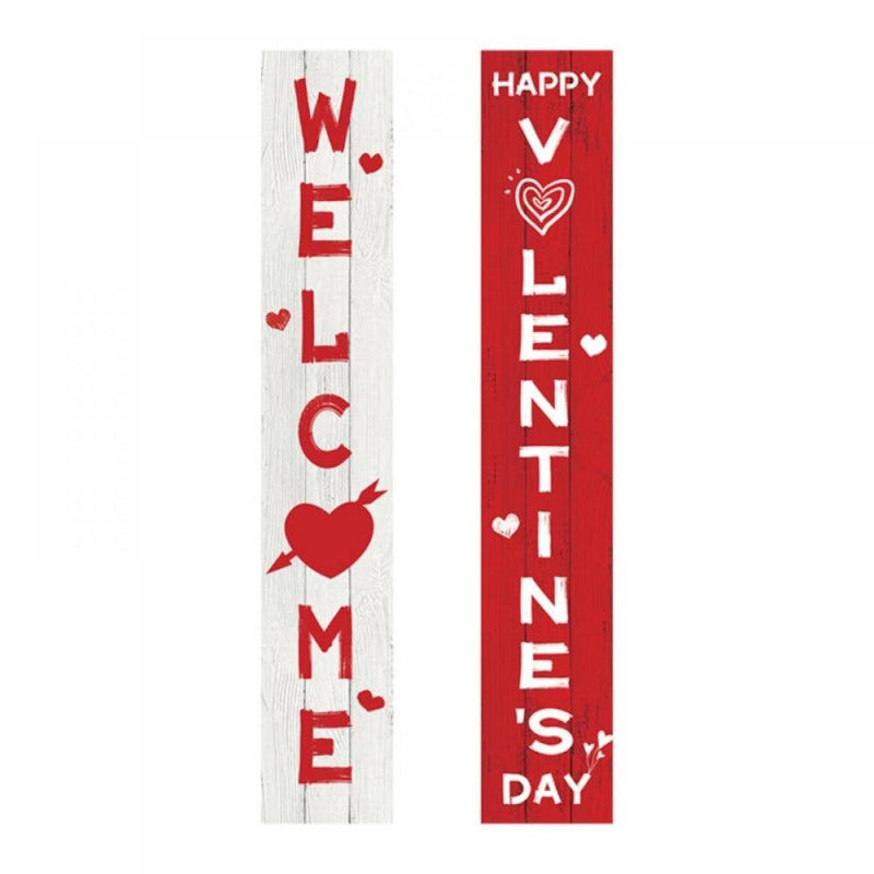 1 Set Valentines Day Decorations Banners Door Porch Sign Hanging Love Heart Streamers Wall Decor Party Supplies