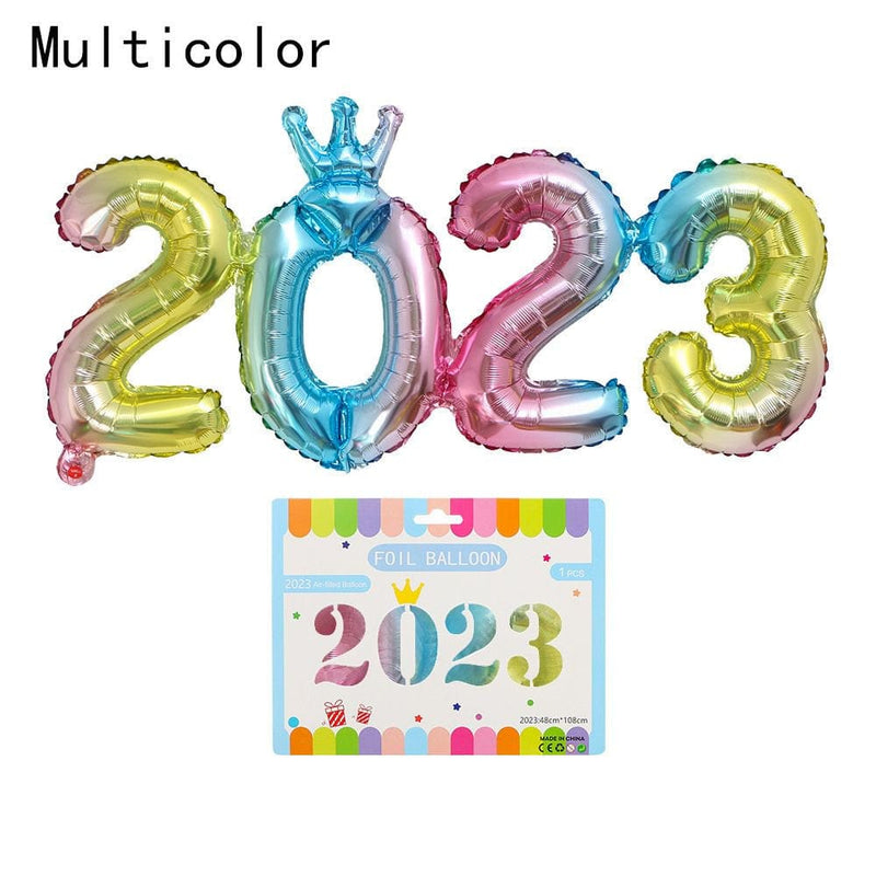 10 Sets Christmas 16 Inches Event Supplies Party Decoration Imperial Crown Aluminum Foil Balloon Number Balloons 2023 Number MULTICOLOR Arts & Entertainment > Party & Celebration > Party Supplies Luot Multicolor  