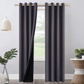 100% Blackout Curtains for Bedroom, 52 X 84 Inch Thermal Insulated Grommets Solid Full Light Blocking Curtains, Window Drapes for Kitchen/Home Decor/Living Room, 2 Panels Set, Bleach White Home & Garden > Decor > Window Treatments > Curtains & Drapes Mecodeco Dark Gray 52W*84L 