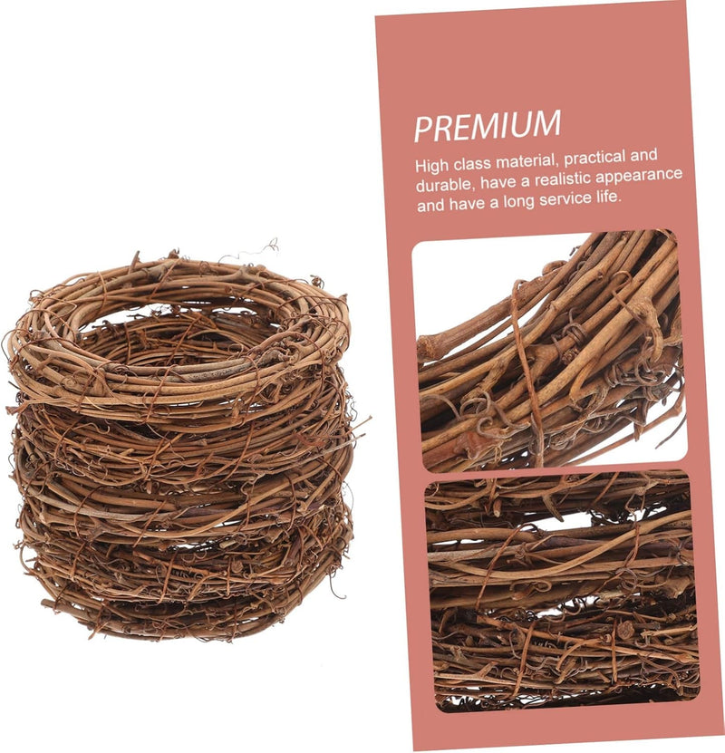 Artibetter 10 Pcs Rattan Garland Wood Wreath Frame Brown Decor Christmas Rattan Wreath Flowers Decor Twig Vine Garland Twig Wreath Flower Decor Grape Rings DIY Wreath Decor Moon Wooden Rattan