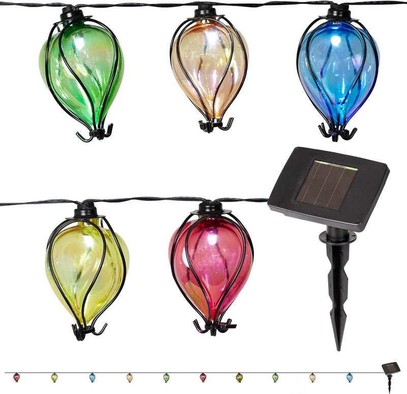 Alpine Corporation RGG1018SLR Solar Colorful Air Balloons String Lights with Cool White LED Statuary, Multicolor