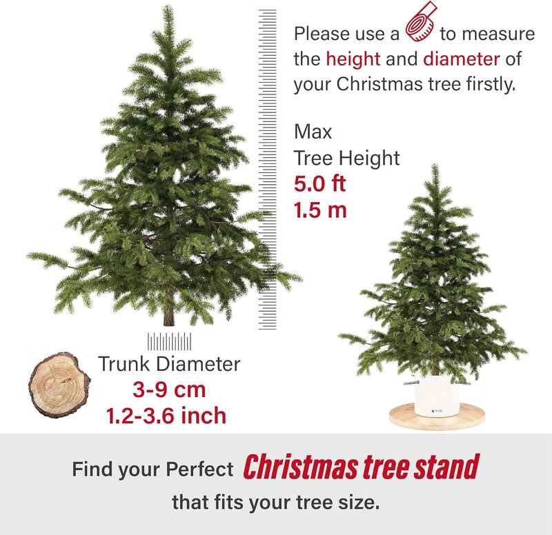 Christmas Tree Stand Base Mini Christmas Tree Holder Xmas Tree Stand Base for 5Ft Tabletop Modern Christmas Small Tree Xmas Tree Decoration (Moonlight,White)