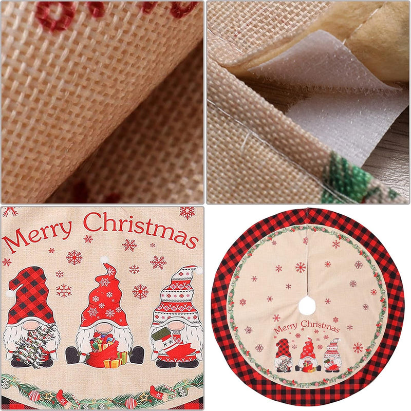 48 Inch Christmas Tree Skirt Decoration Xmas Large Tree Skirts Mat for Holiday Party Ornaments