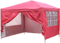 10x10 Pop up Canopy Party Tent Instant Gazebos with 4 Removable Sidewalls Pink Home & Garden > Lawn & Garden > Outdoor Living > Outdoor Structures > Canopies & Gazebos Outdoor Basic Red  