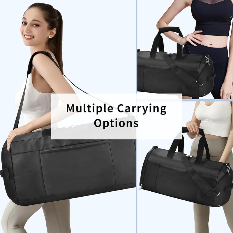 Enhanced Gym Bag with Shoe Compartment, Water-Resistant Duffle for Men & Women - Ideal for Workouts, Travel, & Sports