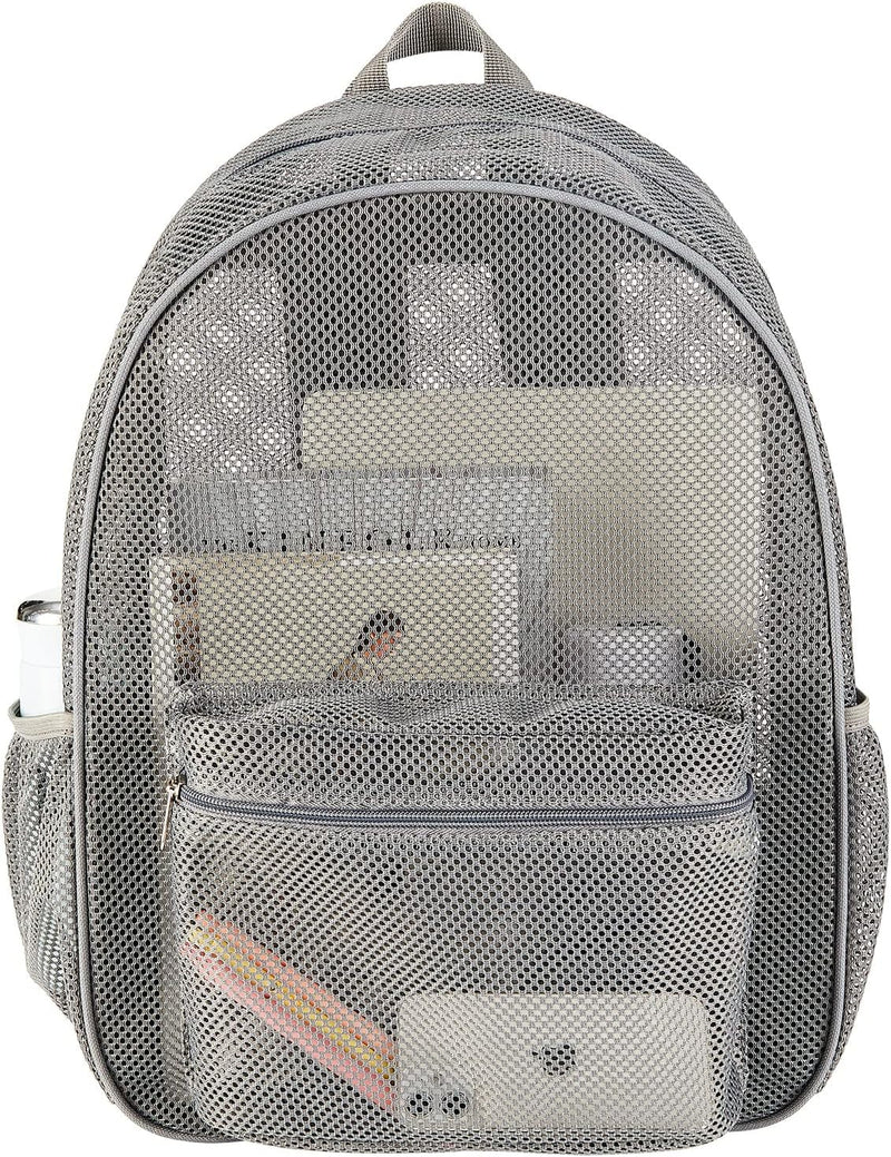 COVAX Heavy Duty Mesh Backpack, See through College Backpack with Padded Shoulder Straps for Swimming, Outdoor Sports