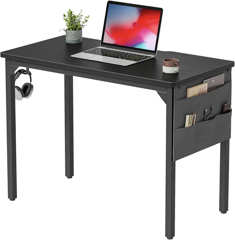 BANTI Computer Desk, 32 Inch Home Office Writing Study Desks with Storage Bag, Small PC Table, Modern Simple Style for Space-Saving, Black
