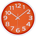 12 Inch Modern Wall Clock Silent Non-Ticking Battery Operated 3D Numbers Bright Color Dial Face Wall Clock for Home/Office Decor,Yellow Home & Garden > Decor > Clocks > Wall Clocks LOVECLOCKS Orange  