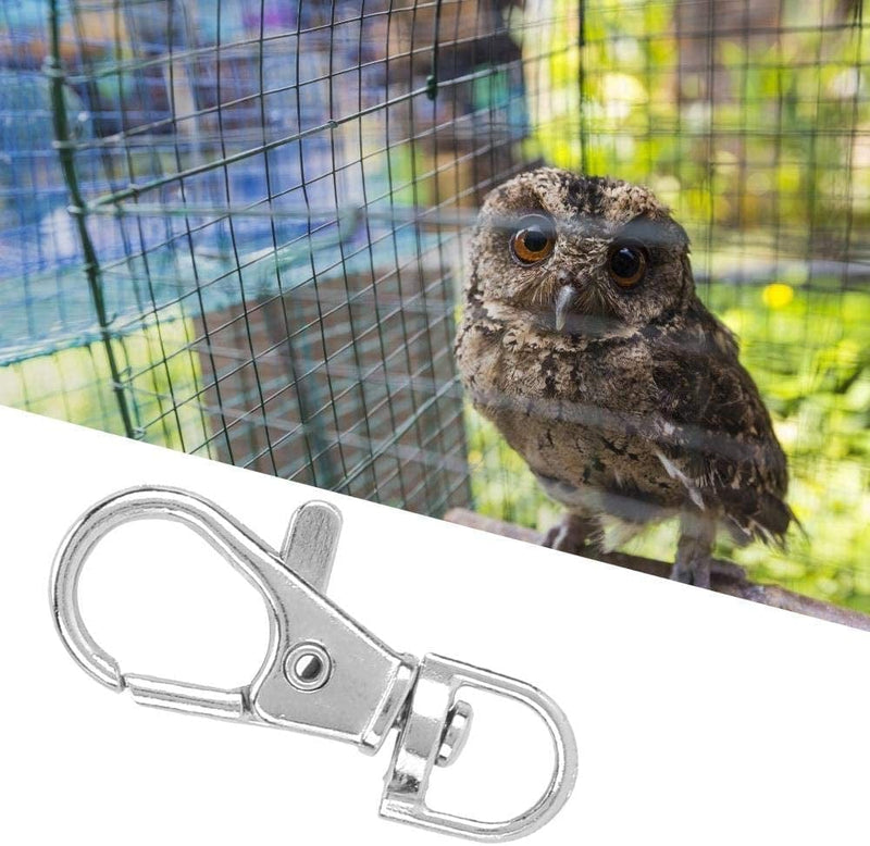 12 Pcs Pet Birds Foot Rings Cage Door Buckle Lock Claw Trigger Snap Hook Iron Anti-Escape Accessory for Pet Birds Parrot Small Animals