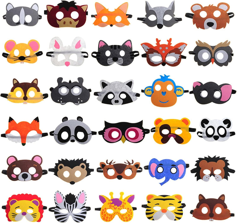 30 Pieces Felt Animal Masks for Kids Jungle Theme Party Favors Supplies …