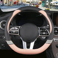 Cute Steering Wheel Cover for Women Men Leather Universal 15 Inch,Black and Blue