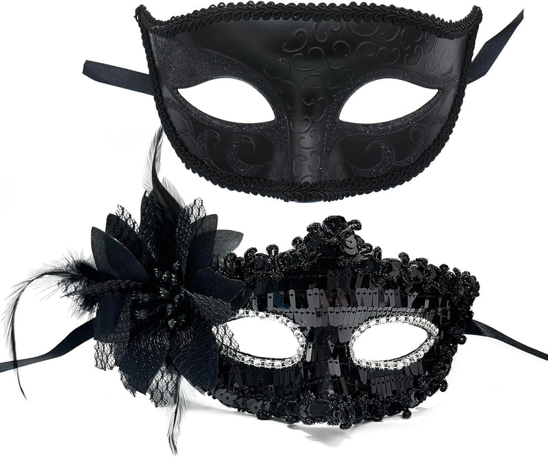 Couple Masquerade Mask Set Masquerade Mask for Women Black Costume Mask Cosplay Party Masquerade Ball