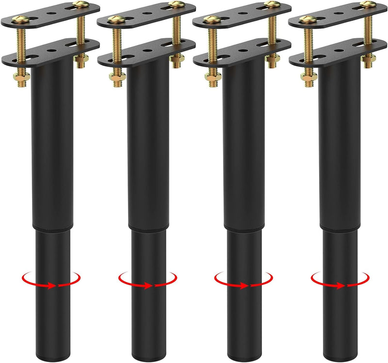 4 PCS Adjustable Height Center Support Leg for Bed Frame (6.5"-11"), Upgrade under Bed Support Leg with Wider Base, Bed Center Slat/Furniture, Heavy Duty Bed Replacement Legs Bed Slats Support Legs