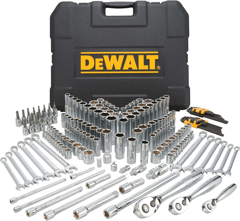 DEWALT Mechanics Tools Kit and Socket Set, 204-Piece, 1/4" & 3/8" & 1/2" Drive, MM/SAE (DWMT72165)