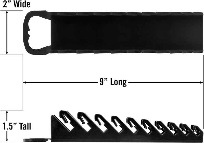 Ernst Manufacturing - 5075-Black Gripper Stubby Wrench Organizer, 10 Tool, Black