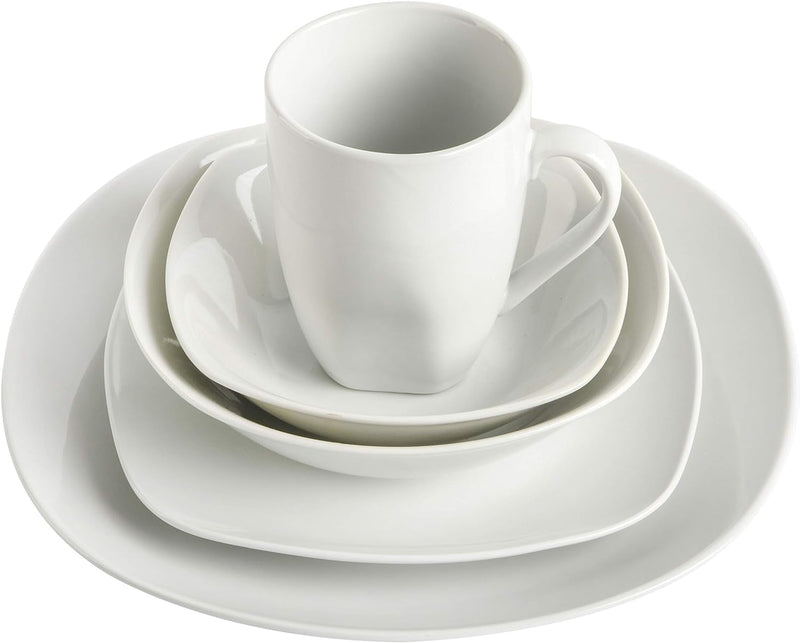 Gibson Home Classic Pearl 39 Piece Porcelain Whiteware Dinnerware Set