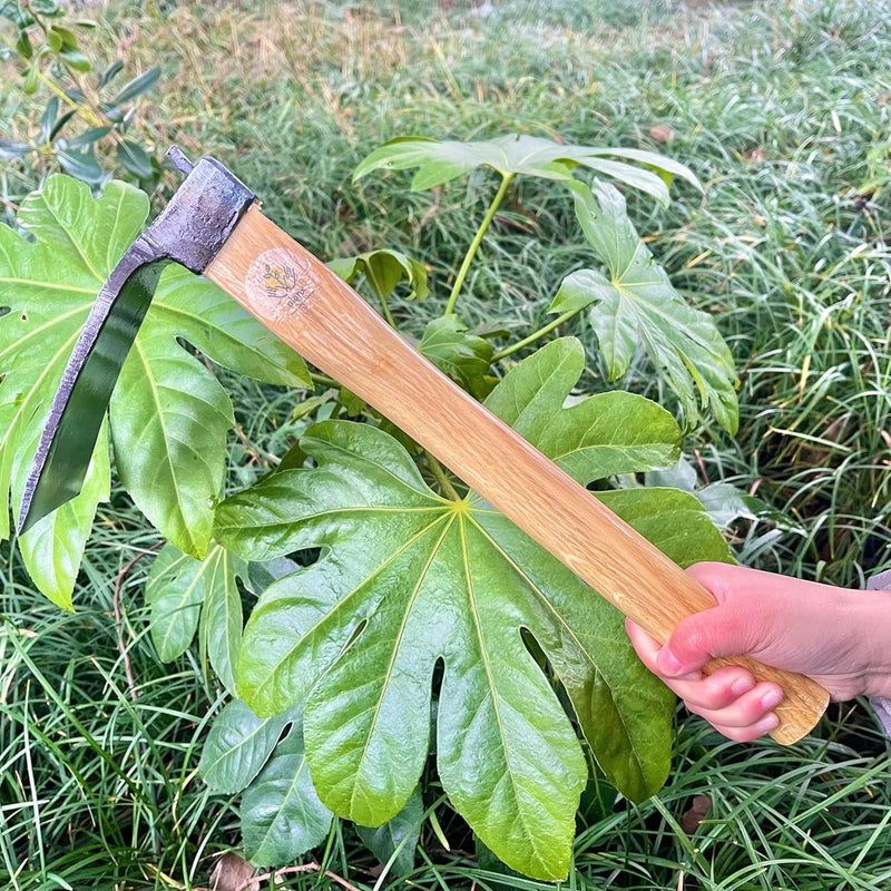 14 Inch Japanese Style Hoe, Heavy Duty Hoe, without Welding, Gardening Tool, Oak Handle, for Digging, Weeding, and Planting