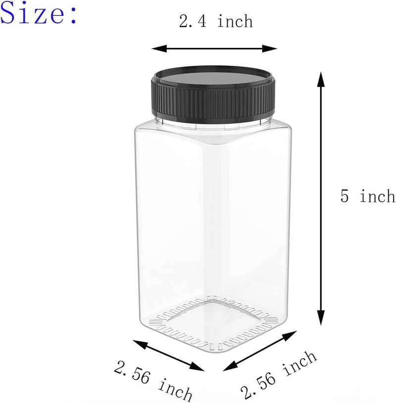 14 Ounce Storage Jars Refillable Clear Plastic Jars for Kitchen and Household Storage, 6 Pack Home & Garden > Decor > Decorative Jars XINGLIAN   