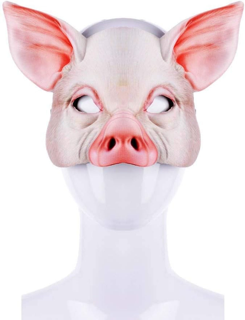 1Pcs Halloween Half Face Animal Mask Pig Mask Horror Pig Mask for Halloween Costume Party Cosplay Props