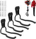 Garden Power Tool Hanger, Garage Wall Hooks, Weedeater Rack, String Trimmer Hanger, Weedeater Hanger, Utility Hooks for Garage Tool Organizers and Storage Black-4 Pcs