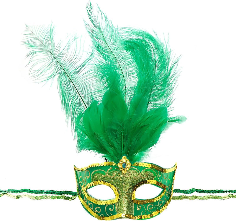 Coddsmz Women Feather Masquerade Mask Venetian Party Mask Mardi Gras Masks Princess Fancy Dress Mask Halloween Costume Mask