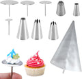 Cake Decorating Tool Kit, 7Pcs Stainless Steel Icing Piping Nozzle Tips, 4Pcs Cake Flower Nail and 1 Flower Lifters for Cake Fondant Cupcake