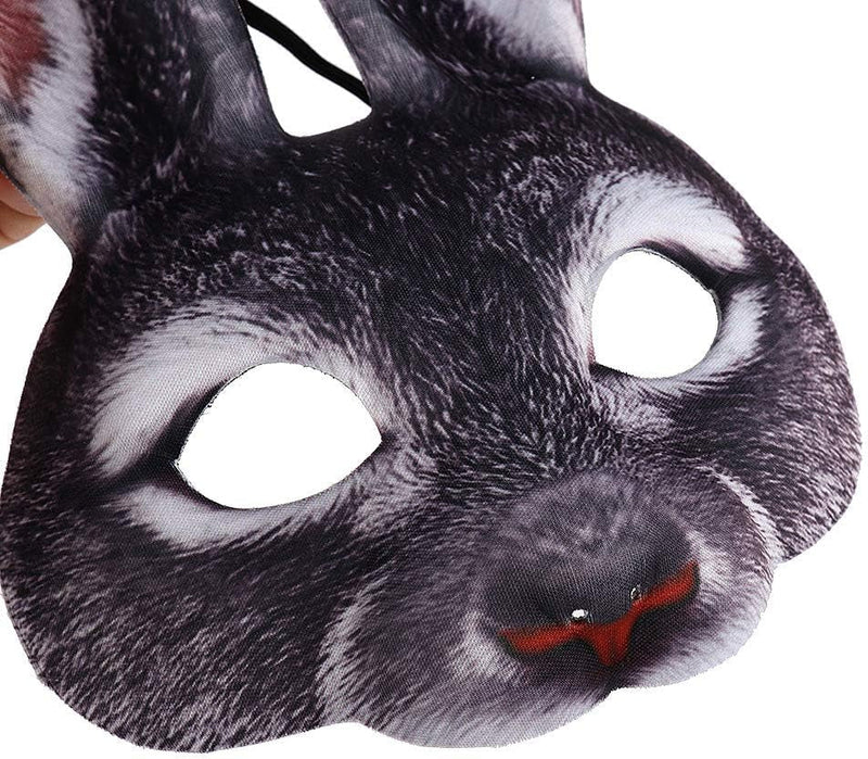 1Pcs Halloween Animal Mask Half Face Rabbit Ear Mask for Halloween Easter Costume Party Cosplay Props