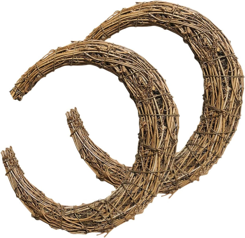 8 Pcs Rattan Garland Natural Rattan DIY Rattan Hoops DIY Flower Wreath Material Wire Wreath Frame DIY Wreath Frame DIY Rattan Wreath Handicrafts Rattan Ring DIY Wreath Accessory