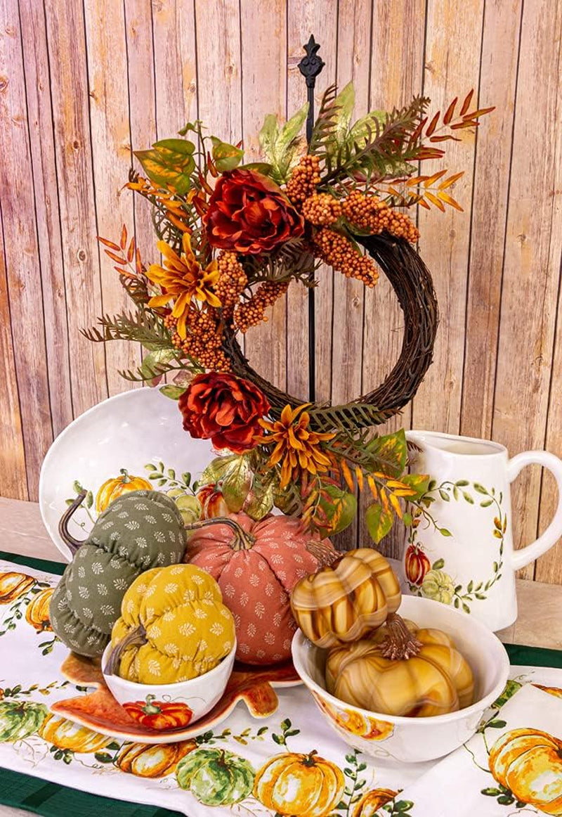 Boston International Decorative Front Door/Wall Wreath, 19-Inches, Autumn Flowers