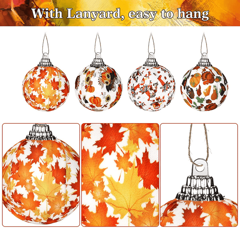 16 Pieces Small Tree Fall Thanksgiving Ornament Fall Tree Ornaments Fabric Wrapped Hanging Ball Maple Leaf Pumpkin Fabric Covered Ornaments Fall Hanging Ornaments for Small Tree (Delicate Style) Home & Garden > Decor > Seasonal & Holiday Decorations& Garden > Decor > Seasonal & Holiday Decorations Tatuo   