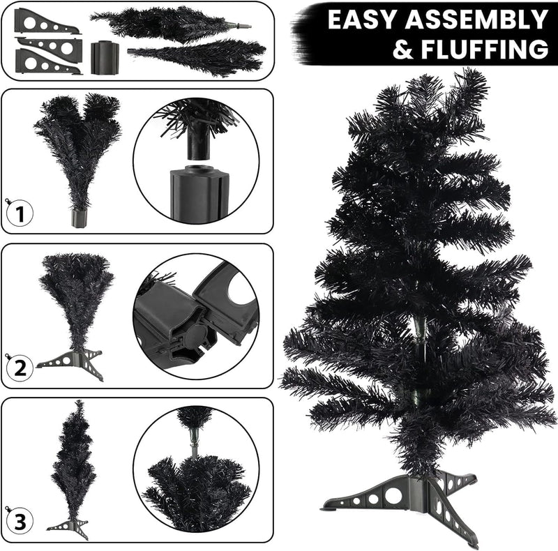 FOMIYES DIY Xmas Tree Stand Christmas Tree Stands, 6Pcs Stable Christmas Tree Holders Stands for Artificial Xmas Tree Holiday Indoor Outdoor Decor, Universal Black Triangle Xmas Tree Stand