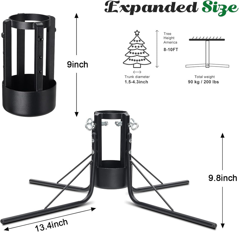 DIIG Christmas Tree Stand, Detachable Christmas Tree Bracket Suitable for Trunks of 1.5 to 4.3 Inches, Suitablefor Pine Sprucepoplarof 4-10 Feet