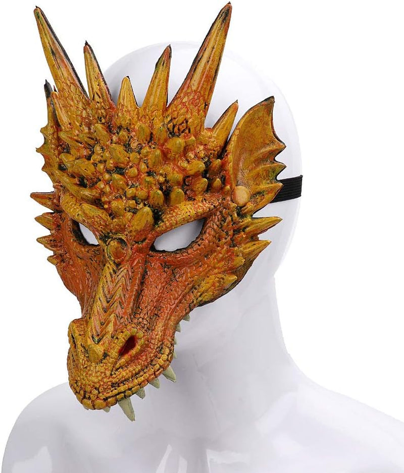 Alodidae 3D Dragon Mask Halloween Party Costume Cosplay for Adults Men, Scary Animal Half Face Masks