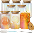 16Oz 10 Pack Juice Bottles, RUCKAE Glass Bottles Juicing Bottles with Lids, Smoothie Cup with Lids and Straws, Glass Water Bottle Mason Jar Drinking Glasses for Juicing, Smoothies, Kombucha Home & Garden > Decor > Decorative Jars Ruckae Colorful  