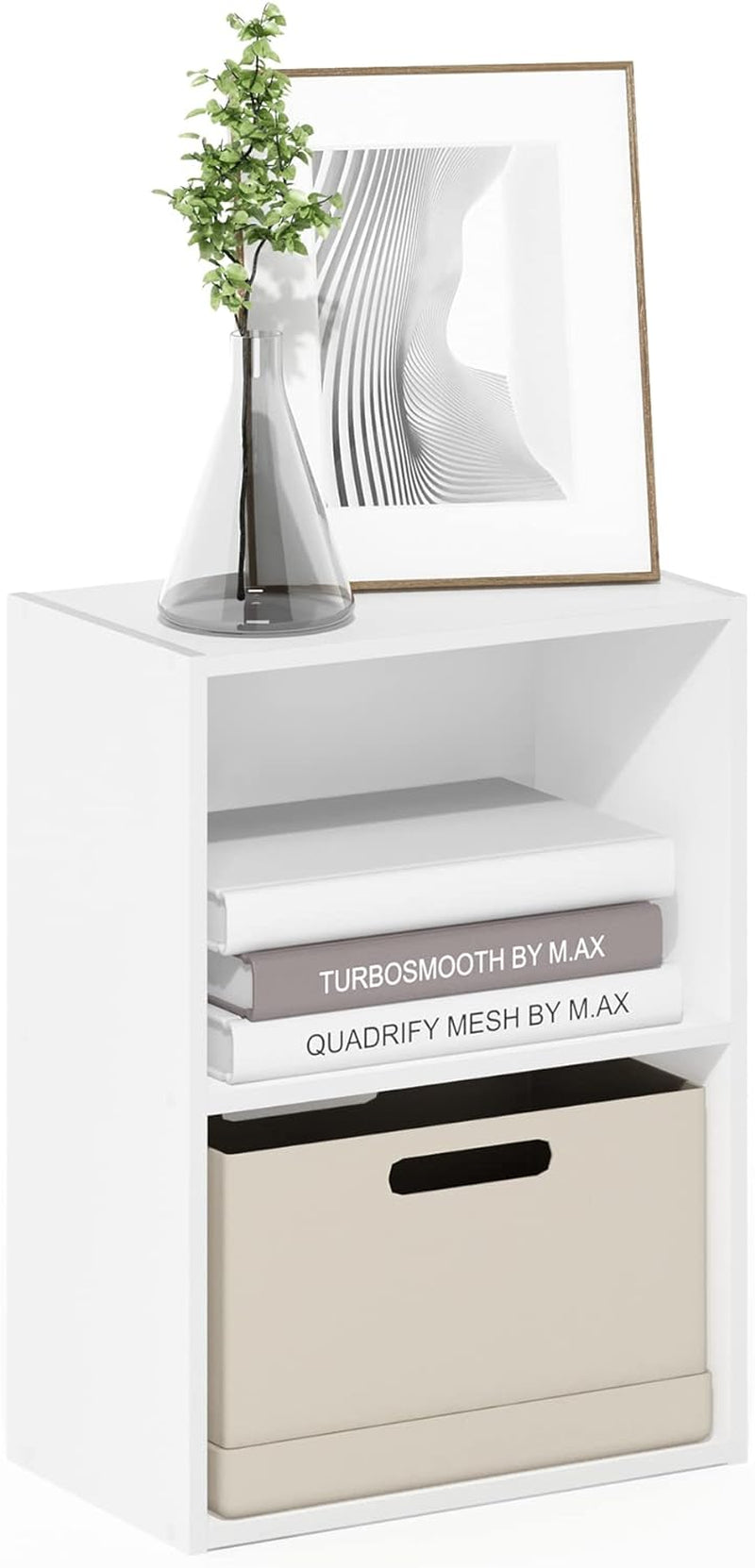 Furinno Luder Bookcase / Book / Storage, 2-Tier, White