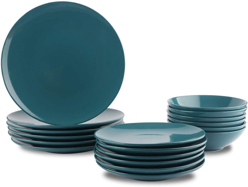 18-Piece Stoneware Dinnerware Set - Deep Teal, Service for 6 Home & Garden > Kitchen & Dining > Tableware > Dinnerware KOL DEALS Deep Teal  