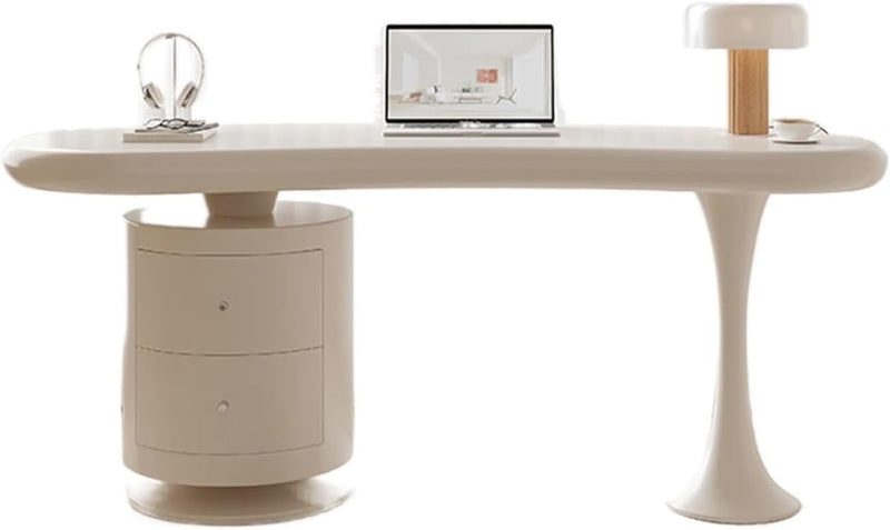 Computer Desk Side Table Creative Desk Home Cream Style Office Desk Bedroom Desk Study Table with Storage Drawer Cabinet Computer Table Gaming Desk Large Desk