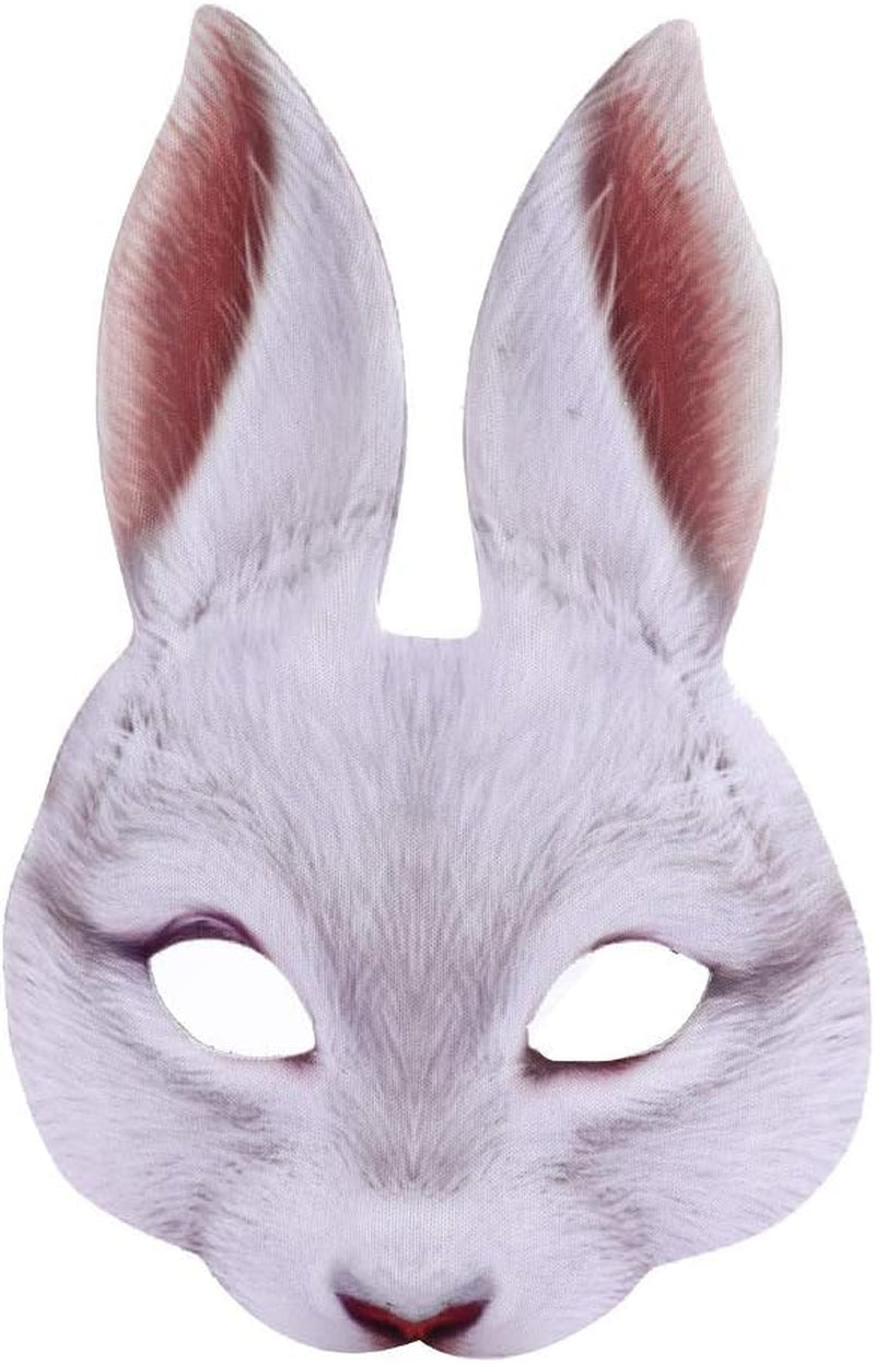 1Pcs Halloween Animal Mask Half Face Rabbit Ear Mask for Halloween Easter Costume Party Cosplay Props