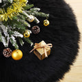 36 Inch Wool Fur Christmas Tree Skirt Thick Plush White and Brown Tree Skirt Christmas Tree Decoration for Xmas Home Party Holiday Decor